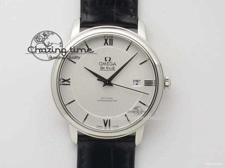 0421 AllSeason De Ville Power Reserve SS MKF 1:1 Best Edition Pink Dial on Black Leather Strap 7738